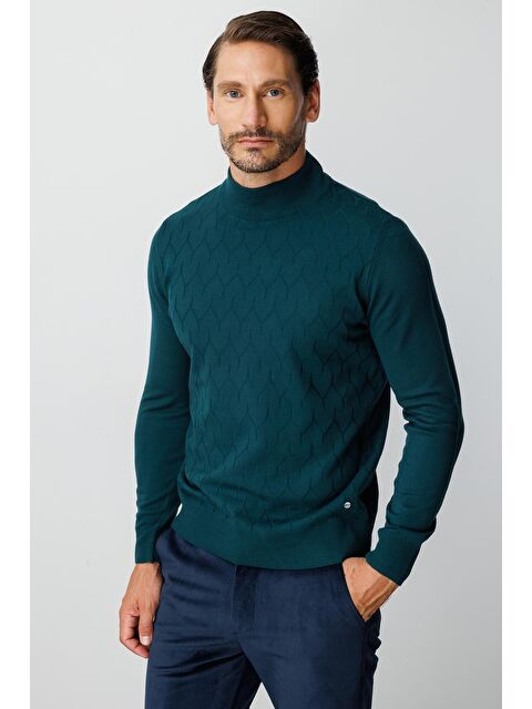 igs Petrol Dar Kalıp Yarım Balıkçı Düz Uzun Kollu Triko - S000490050-18194