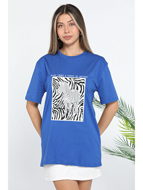 Gülseli Zebra Baskılı Kadın Tişört - S000289721-23710