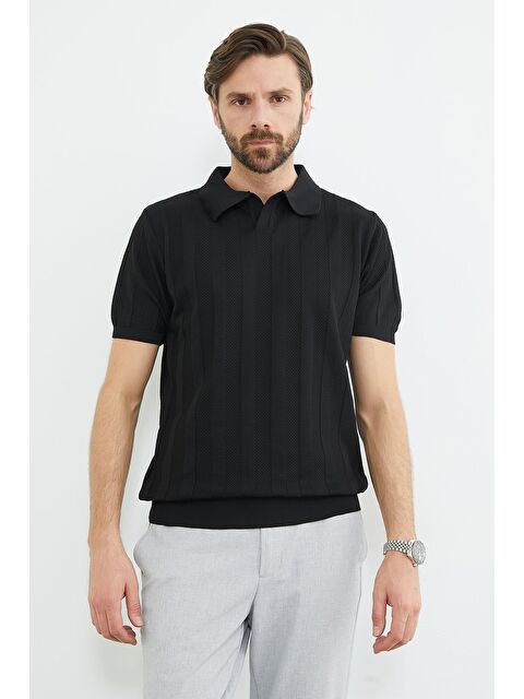 Fullamoda Desenli Apaş Yaka Triko Tişört