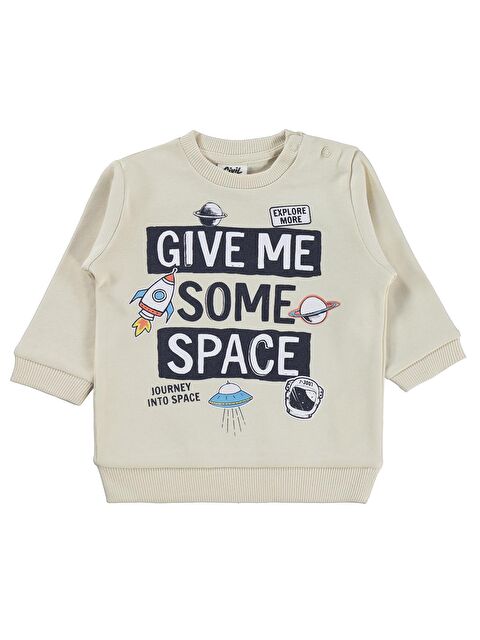 Civil Baby Give Me Yazı Baskılı 6-18 Ay Sweatshirt - Fil Dişi 18-24 Ay - S000526694-19928