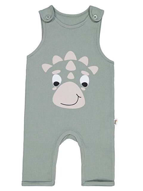 Civil Baby Çizgi Empirmeli Dinozor Baskılı 6-18 Ay Salopet - Yeşil 12-18 Ay - S000487936-14939
