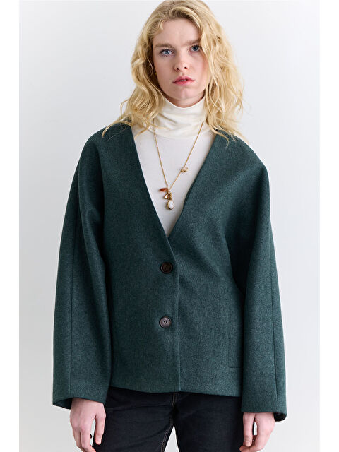 Manuka Milana Kaşe Ceket Yeşil - S000143527-18194