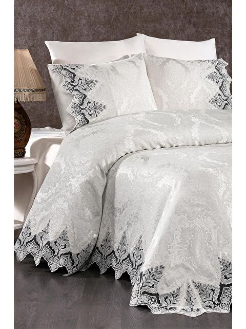 Çeyiz Diyarı Ivory Çift Kişilik Pike Takımı Krem - S000485670-19966