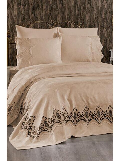 Çeyiz Diyarı Stella Çift Kişilik Pike Takımı Bej - S000485676-19928