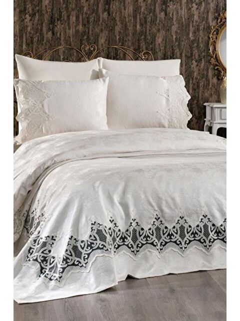 Çeyiz Diyarı Stella Çift Kişilik Pike Takımı Krem - S000485520-23173