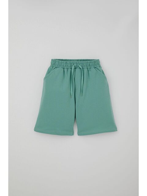 Breeze Erkek Çocuk Şort Bağcık Aksesuarlı Cepli Su Yeşili (8-12 Yaş)