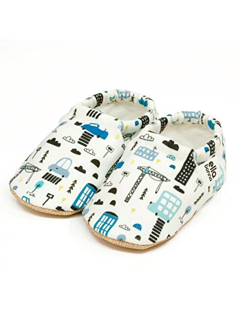 Ella Bonna Desenli Bebek Patiği, Kaydırmaz Taban, Ev Kreş Ayakkabısı Panduf - S000268409-37223