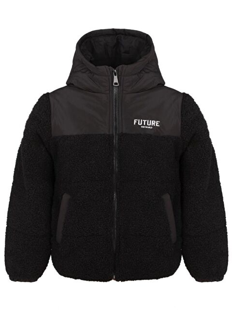 Civil Boys Future Baskılı Kapüşonlu 6-9 Yaş Mont - Siyah 6-7 Yaş - S000487939-19351