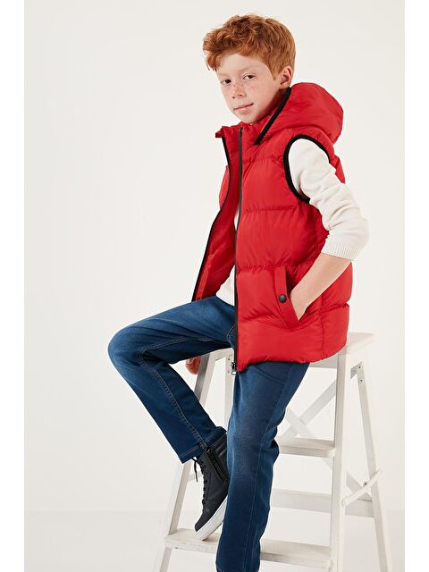 Lela Fermuarlı Kapüşonlu Cepli Şişme Yelek 5761983 - S000067364-20045