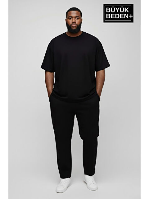 Süperlife Büyük Beden Erkek Basic Tişört – Pamuklu Düz T-Shirt 3XL-6XL SPR26BTS10