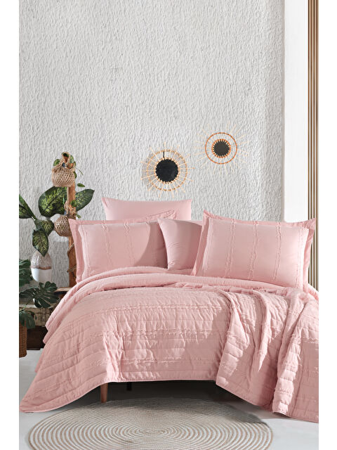 Clasy Ranforce %100 Pamuk Tek Kişilik Yatak Örtüsü Seti Avola Pudra - S000266470-7152