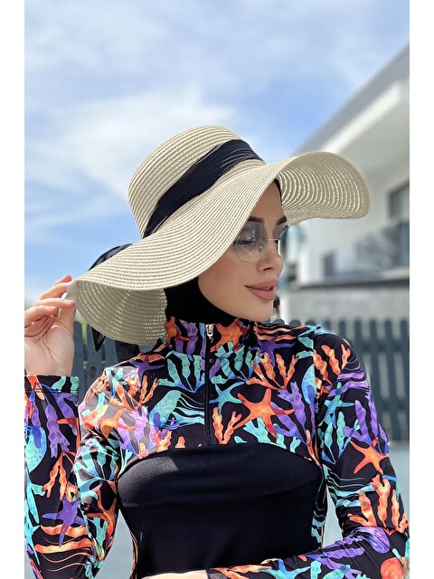 Remsa Mayo Kurdele Detaylı Hasır Şapka Açık Bej RŞ-72 - S000163369-19928