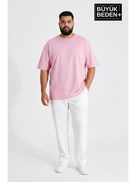 Süperlife Büyük Beden Erkek Basic Tişört – Pamuklu Düz T-Shirt 3XL-6XL SPR26BTS10