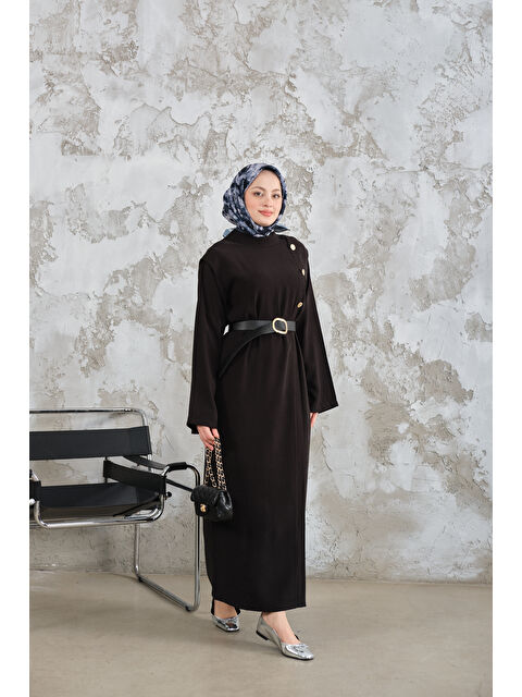 Locco Moda Kadın Kemerli Elbise Siyah - S000510187-19351