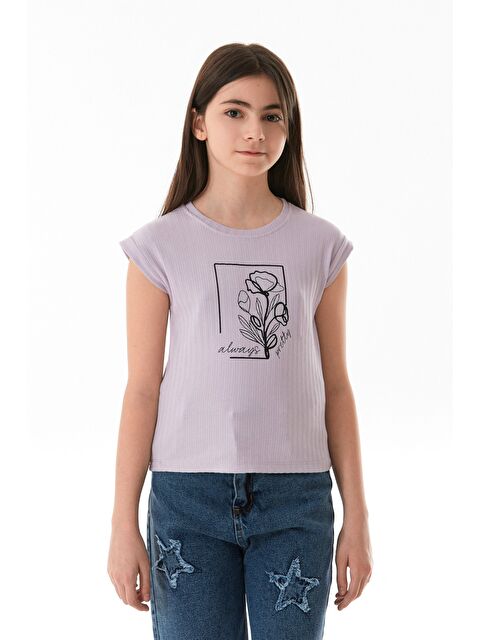 Fullamoda Always Pretty Yazı Baskılı Kız Çocuk Tişört - S000381252-17878