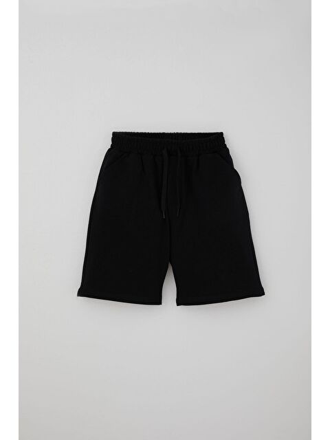 Breeze Erkek Çocuk Şort Bağcık Aksesuarlı Cepli Siyah (8-12 Yaş)