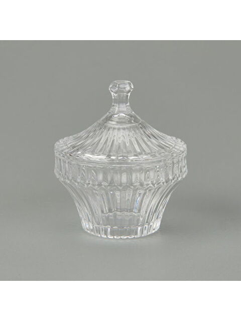 Arow Çizgili Desen Cam Kristal Şekerlik - Şeffaf - 7 cm - S000391521-26865