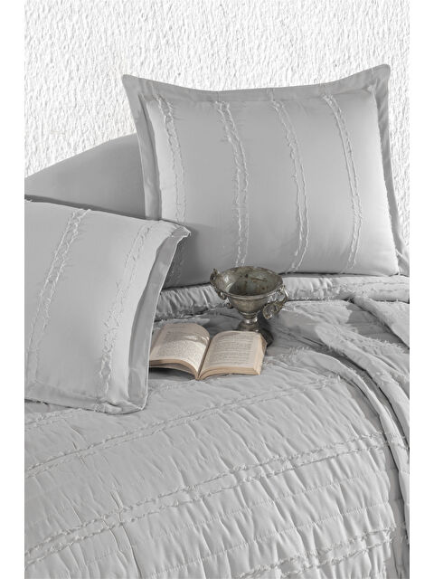 Clasy Ranforce %100 Pamuk Tek Kişilik Yatak Örtüsü Seti Avola Gri - S000266473-20600