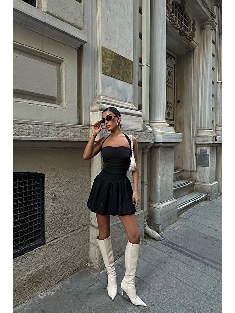 eka Kadın Siyah Halter Yaka Elbise 1026-221625