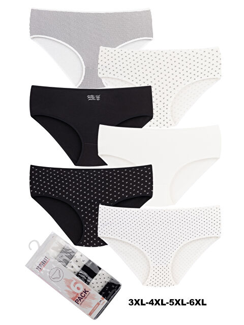 Dominant Kadın Büyük Beden Yüksel Bel Külot 6'Lı Paket - S000396853-27204