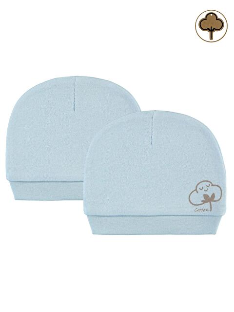 Civil Baby Bebek Organik 2'li Şapka 0+ Ay Mavi - S000204778-17234