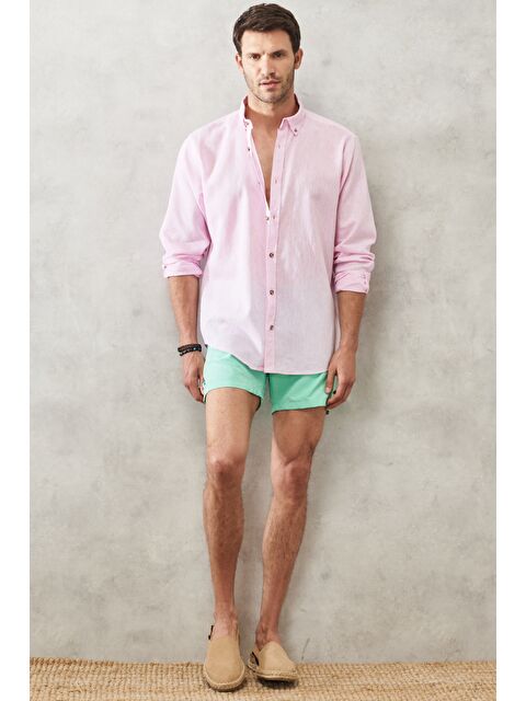 AC&Co / Altınyıldız Classics Erkek Mint Standart Fit Normal Kesim Cepli Hızlı Kuruyan Deniz Şortu - S000486085-17234