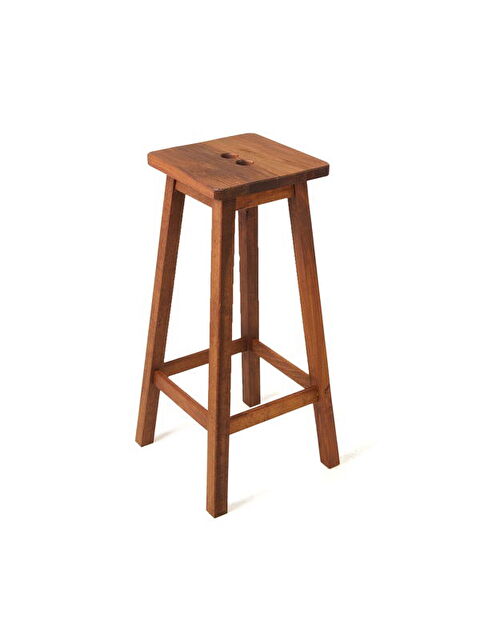 Just Home Santorini Büyük Boy Tabure - Ceviz - 36x36x74 cm - S000391540-19413