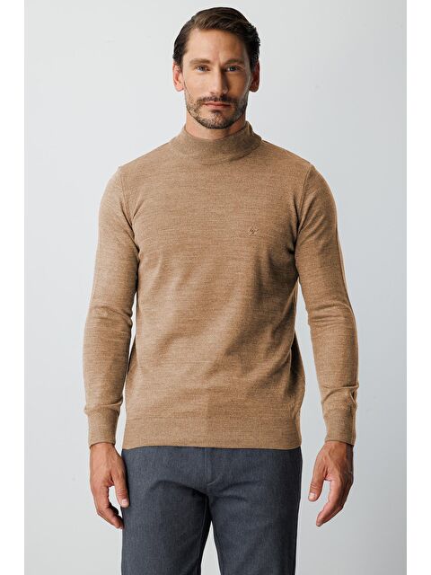 igs Bej Dar Kalıp Yarım Balıkçı Düz Triko - S000490051-19928