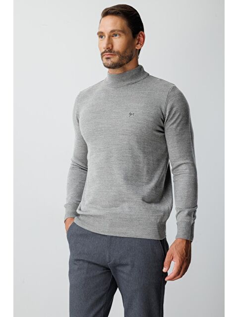 igs Gri Dar Kalıp Yarım Balıkçı Düz Triko - S000490051-20600