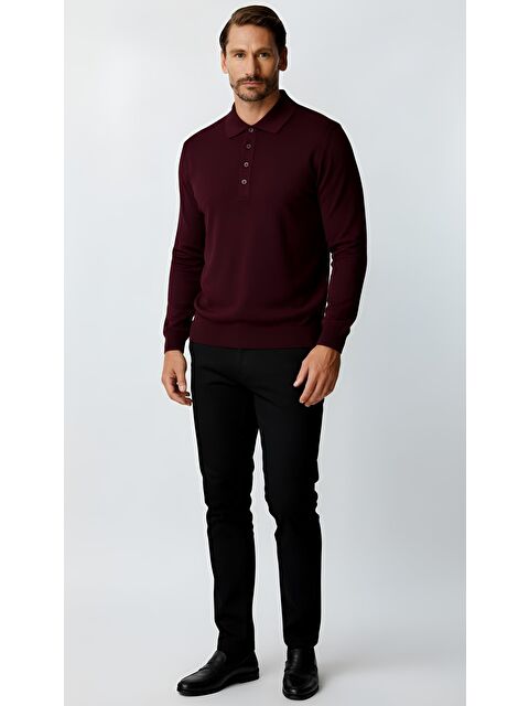 igs Mürdüm Dar Kalıp Polo Yaka Düz Uzun Kollu Triko - S000490057-20042