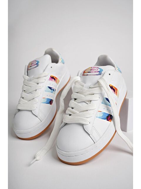 Muggo FLOWER Kadın Ortopedik Günlük Bağcıklı Yürüyüş Koşu Sneaker Spor Ayakkabı - S000244252-20063