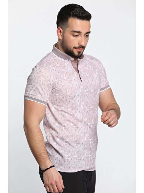 Mishar İtalia Polo Yaka Yarım Düğme Detaylı Desenli Erkek Tişört - S000302671-20028