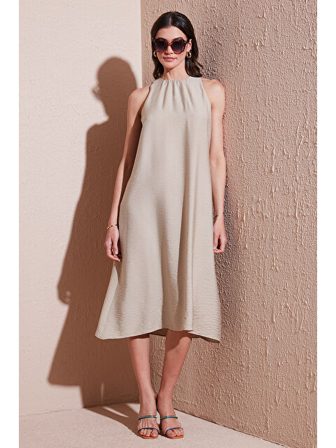 Lela Regular Fit Halter Yaka Midi Boy Kadın Elbise 67810049 - S000358163-25636