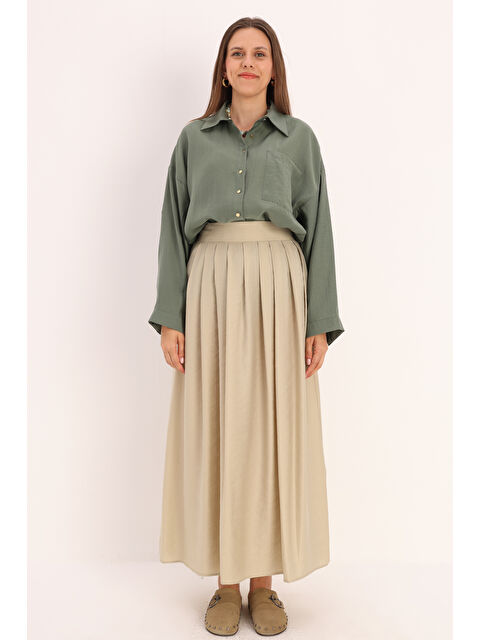 ALLDAY Mint Pileli Kloş Etek - S000177785-17259