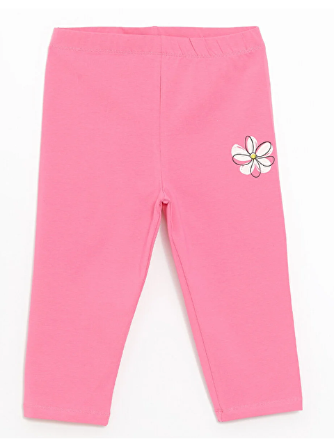 Chandraswear Kız Çocuk Baskılı Diz Altı Tayt Pembe- Dillan - S000302673-20024