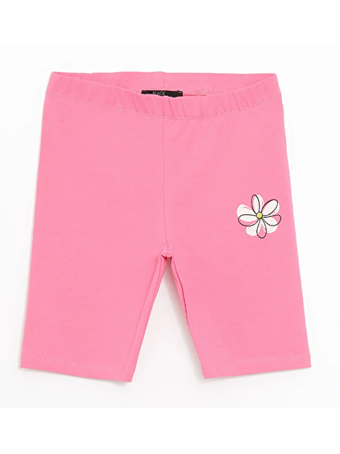 Chandraswear Kız Çocuk Baskılı Kısa Tayt Pembe- Derek - S000302701-20024