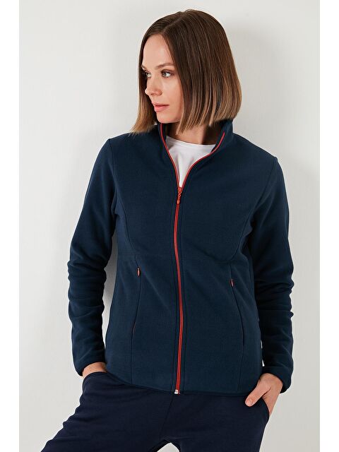 Lela Slim Fit Fermuarlı Polar Kadın Hırka 5907012 - S000243076-21164