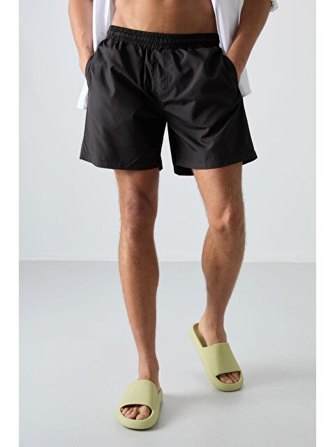 Tommylife Siyah Hızlı Kuruyan Standart Fit Erkek Deniz Şortu - 81237 - S000203425-19351