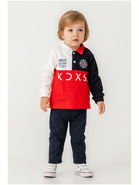 Kidex's Erkek Bebek Pamuklu Polo Takım Pantolon Üst İkili Takım