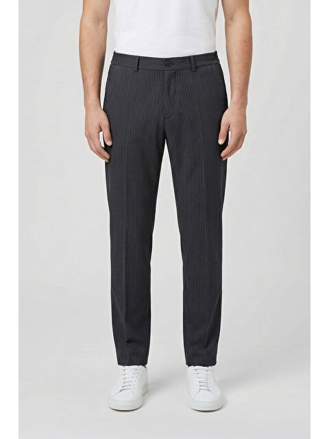 Sabri Özel Giotelli Siyah Dokuma Kumaş Normal Bel Erkek Pantolon - S000525611-19351