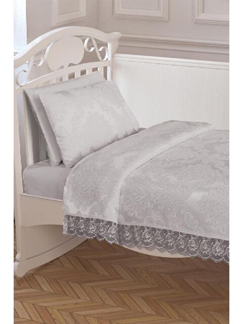 Çeyiz Diyarı Çeyizdiyarı Fransız Güpürlü Bebek Pike Takımı Krem - S000485657-23173