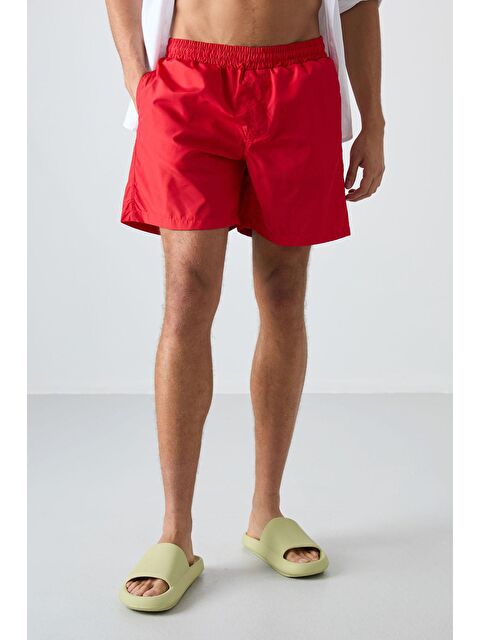 Tommylife Kırmızı Hızlı Kuruyan Standart Fit Erkek Deniz Şortu - 81237 - S000203425-20045