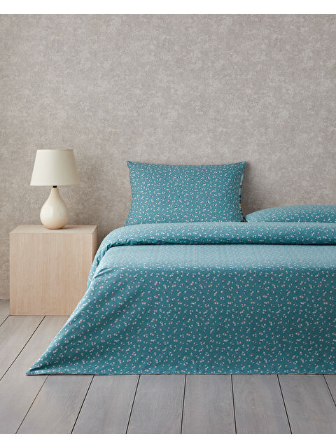 English Home Wildflower Dream Çift Taraflı Pamuklu Tek Kişilik Nevresim Seti 160x220 cm Yeşil - S000356118-18194