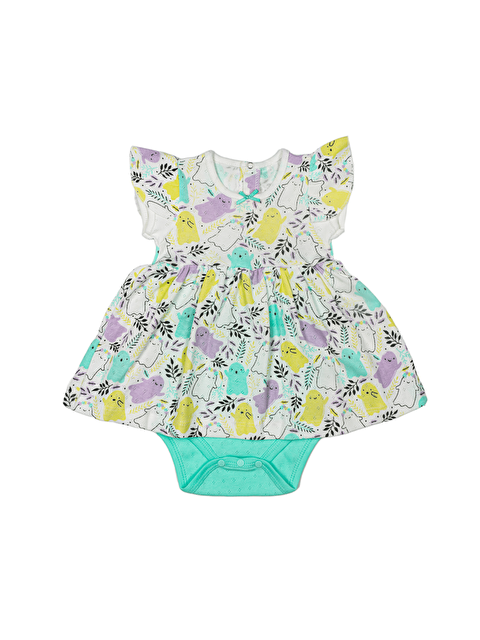 Luggi Baby Bisiklet Yaka Baskılı Kız Bebek Çıtçıtlı Body - S000138822-34927