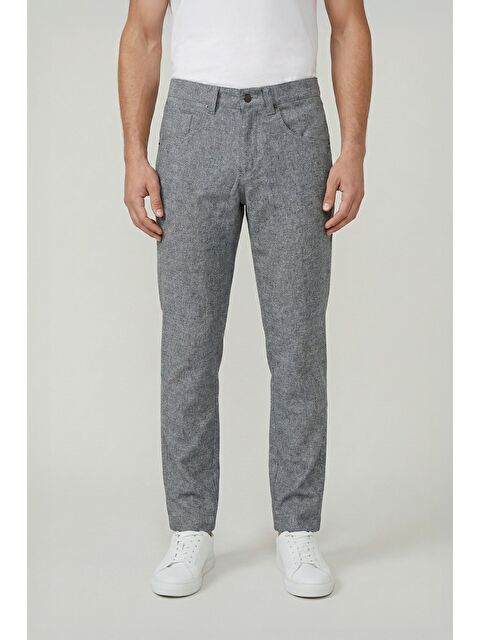 Sabri Özel Giotelli Gri Dokuma Kumaş Normal Bel Standart Boy Erkek Pantolon - S000525614-20600
