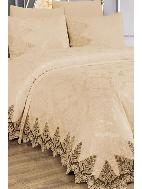 Çeyiz Diyarı Ivory Çift Kişilik Pike Takımı Bej - S000485566-23173