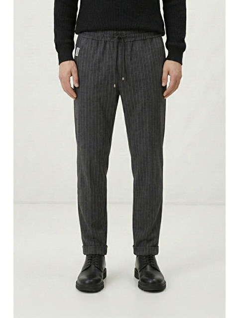 Sabri Özel Giotelli Koyu Gri Dokuma Kumaş Normal Bel Standart Boy Erkek Pantolon - S000525616-29351