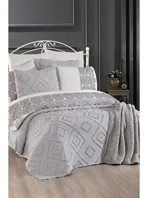 Çeyiz Diyarı Hürrem 10 Parça Battaniyeli Çeyiz Seti Gri - S000505741-20600