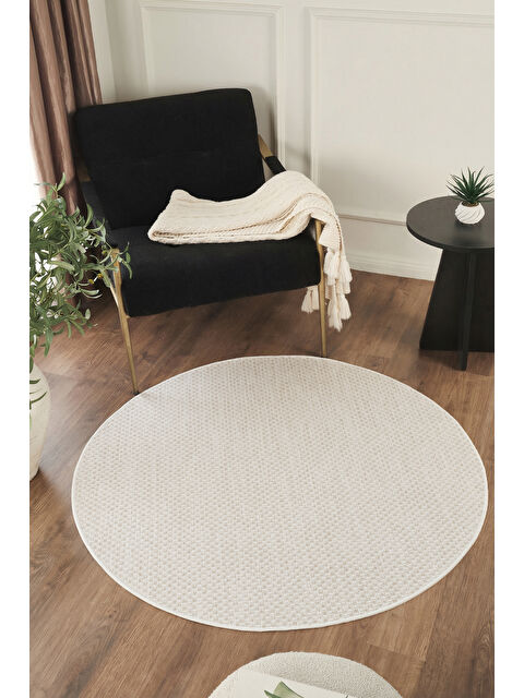 Konfor Halı Sisalux 3081 Krem Bej Yuvarlak Sisal Dokuma Jüt Kilim Hav Toz Vermez Mutfak Oda Halısı-160x160 - S000516395-19966