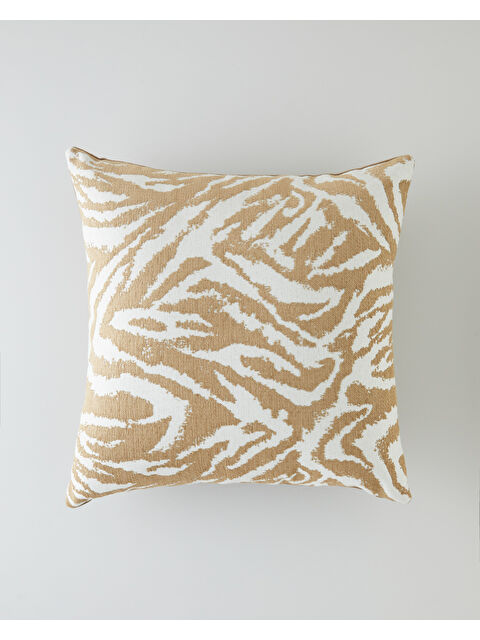 English Home Zebra Dekoratif Kırlent 45x45 cm Açık Kahverengi - S000466966-17365